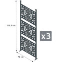 Lot de 3 brises-vues en acier anthracite pour carport LIBECCIO – Trigano