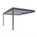 Carport adossé LIBECCIO 16m² en alu anthracite et polycarbonate – Trigano