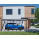 Carport adossé LIBECCIO 16m² en alu anthracite et polycarbonate – Trigano