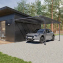 Carport adossé 15m² en aluminium anthracite et polycarbonate MISTRAL - TRIGANO