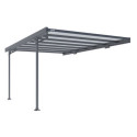 Carport adossé 15m² en aluminium anthracite et polycarbonate MISTRAL - TRIGANO