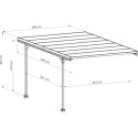 Carport adossé 15m² en aluminium anthracite et polycarbonate MISTRAL - TRIGANO