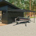 Carport adossé 15m² en aluminium anthracite et polycarbonate MISTRAL - TRIGANO