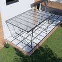 Carport adossé 15m² en aluminium anthracite et polycarbonate MISTRAL - TRIGANO