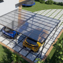 Carport double 30m² en aluminium anthracite et polycarbonate MISTRAL - TRIGANO