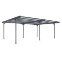 Carport double 30m² en aluminium anthracite et polycarbonate MISTRAL - TRIGANO