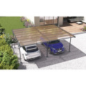 Carport double 30m² en aluminium anthracite et polycarbonate MISTRAL - TRIGANO