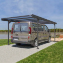Carport simple L579cm en aluminium anthracite et polycarbonate Alizé 16 - TRIGANO