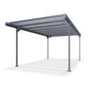 Carport simple L579cm en aluminium anthracite et polycarbonate Alizé 16 - TRIGANO