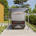 Carport camping-car en aluminium anthracite et polycarbonate Hegoa 20 - TRIGANO