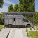 Carport camping-car en aluminium anthracite et polycarbonate Hegoa 20 - TRIGANO