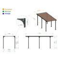 Carport camping-car en aluminium anthracite et polycarbonate Hegoa 20 - TRIGANO