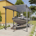 Carport camping-car en aluminium anthracite et polycarbonate Hegoa 20 - TRIGANO