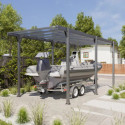 Carport camping-car en aluminium anthracite et polycarbonate Hegoa 20 - TRIGANO
