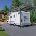 Carport camping-car en aluminium anthracite et polycarbonate Hegoa 25 - TRIGANO