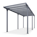 Carport camping-car en aluminium anthracite et polycarbonate Hegoa 25 - TRIGANO