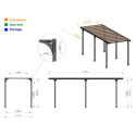 Carport camping-car en aluminium anthracite et polycarbonate Hegoa 25 - TRIGANO