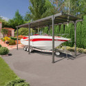 Carport camping-car en aluminium anthracite et polycarbonate Hegoa 25 - TRIGANO