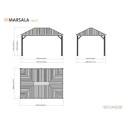 Pergola en alu anthracite et toit en acier Marsala 298x423cm - SOJAG
