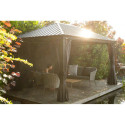 Pergola en alu anthracite et toit en acier Marsala 298x423cm - SOJAG