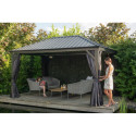 Pergola en alu anthracite et toit en acier Marsala 298x423cm - SOJAG