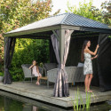 Pergola en alu anthracite et toit en acier Marsala 298x423cm - SOJAG
