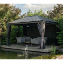 Pergola en alu anthracite et toit en acier Marsala 298x423cm - SOJAG