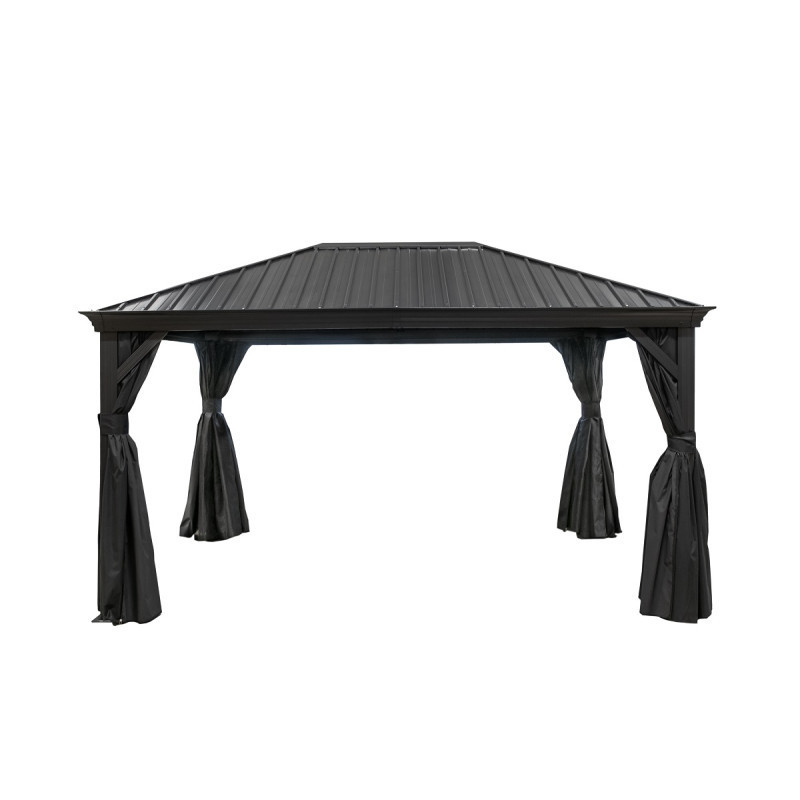 Pergola en alu anthracite et toit en acier Marsala 363x483cm - SOJAG