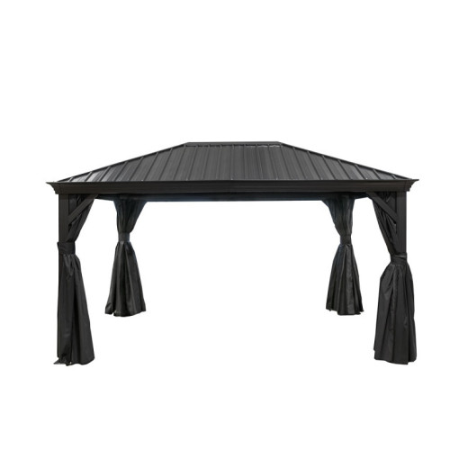 Pergola en alu anthracite et toit en acier Marsala 363x483cm - SOJAG