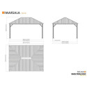 Pergola en alu anthracite et toit en acier Marsala 363x483cm - SOJAG