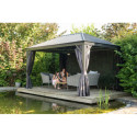 Pergola en alu anthracite et toit en acier Marsala 363x483cm - SOJAG