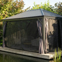 Pergola en alu anthracite et toit en acier Marsala 363x483cm - SOJAG