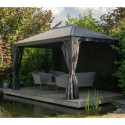Pergola en alu anthracite et toit en acier Marsala 363x483cm - SOJAG