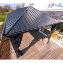 Pergola en alu anthracite et toit en acier Marsala 363x598cm - SOJAG