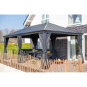 Pergola en alu anthracite et toit en acier Marsala 363x598cm - SOJAG