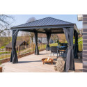 Pergola en alu anthracite et toit en acier Marsala 363x598cm - SOJAG