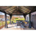 Pergola en alu anthracite et toit en acier Marsala 363x598cm - SOJAG