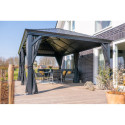 Pergola en alu anthracite et toit en acier Marsala 363x598cm - SOJAG