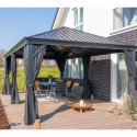 Pergola en alu anthracite et toit en acier Marsala 363x598cm - SOJAG