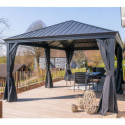 Pergola en alu anthracite et toit en acier Marsala 363x598cm - SOJAG