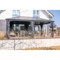 Pergola en alu anthracite et toit en acier Marsala 363x598cm - SOJAG