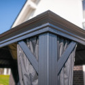 Pergola en alu anthracite et toit en acier Marsala 363x598cm - SOJAG