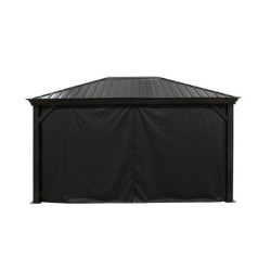Rideaux en polyester noir pour pergola Marsala - SOJAG