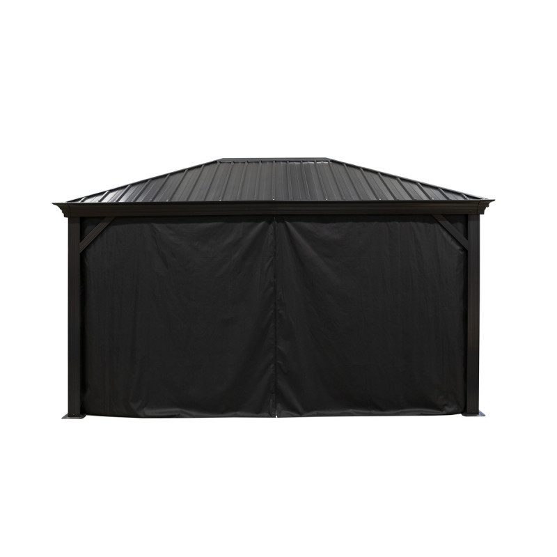 Rideaux en polyester noir pour pergola Marsala - SOJAG