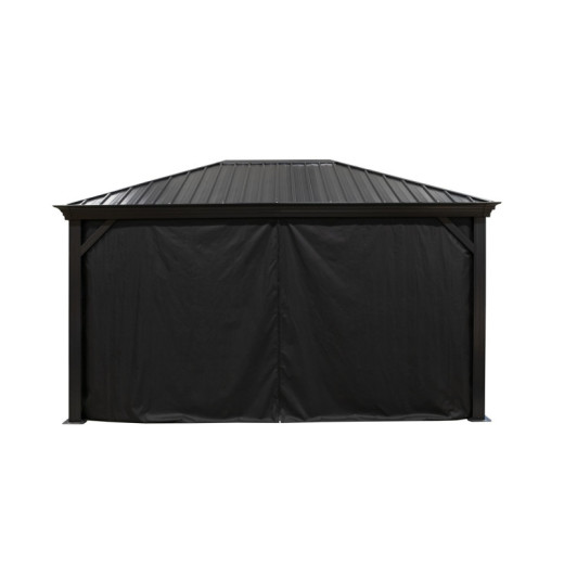 Rideaux en polyester noir pour pergola Marsala - SOJAG