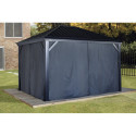 Rideaux en polyester noir pour pergola Marsala - SOJAG