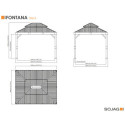 Pergola en alu anthracite et toit en acier Fontana 298x363cm - SOJAG