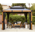 Pergola en alu anthracite et toit en acier Fontana 298x363cm - SOJAG