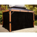 Pergola en alu anthracite et toit en acier Fontana 298x363cm - SOJAG