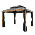 Pergola en alu anthracite et toit en acier Fontana 298x363cm - SOJAG